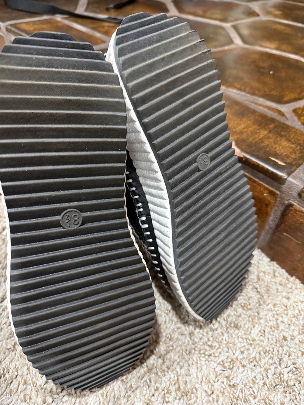 Woven Platform Lace-Up Sneakers - Black & White - Picture 3 of 3